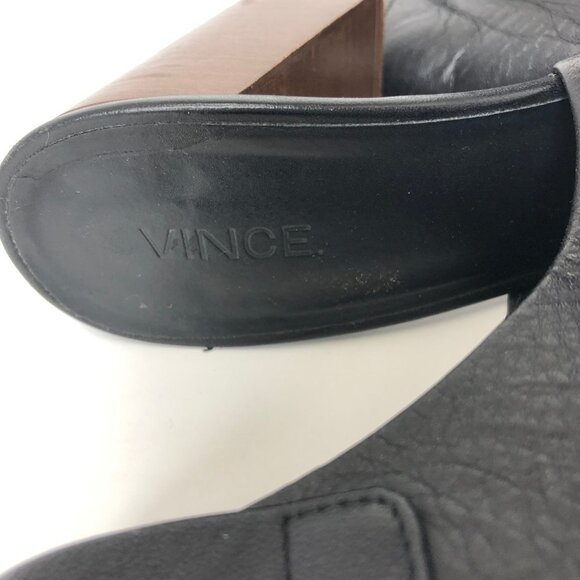 VINCE "Faye" Black Leather Open Toe Booties 7.5M - Picture 6 of 8